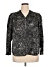Vince Camuto Print Black Long Sleeve Blouse Size 1X - photo 1