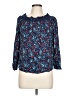 Parker 100% Rayon Floral Multi Color Blue 3/4 Sleeve Blouse Size L - photo 1