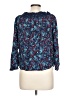 Parker 100% Rayon Floral Multi Color Blue 3/4 Sleeve Blouse Size L - photo 2
