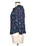 Parker 100% Rayon Floral Multi Color Blue 3/4 Sleeve Blouse Size L - photo 5