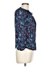 Parker 100% Rayon Floral Multi Color Blue 3/4 Sleeve Blouse Size L - photo 4