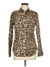 1901 100% Cotton Animal Print Brown Long Sleeve Button-Down Shirt Size M - photo 1