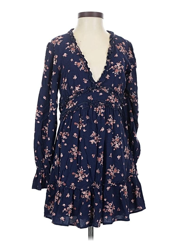Altar'd State Casual Dress: Blue Floral Pattern Dresses - Used - Size X-Small