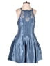 Free People 100% Polyester Metallic Blue Romper Size 4 - photo 1