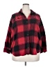 Old Navy 100% Cotton Plaid Red 3/4 Sleeve Button-Down Shirt Size 2X - photo 1