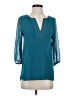 Jun & Ivy 100% Polyester Teal 3/4 Sleeve Blouse Size S - photo 1