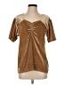 J Brand 100% Polyester Brown Tan Short Sleeve Top Size S (estimated) - photo 1