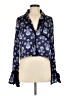 Assorted Brands 100% Polyester Blue Purple Long Sleeve Blouse Size M - photo 1