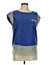Zoa 100% Polyester Color Block Blue Short Sleeve Blouse Size M - photo 1