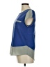 Zoa 100% Polyester Color Block Blue Short Sleeve Blouse Size M - photo 5