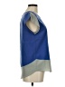Zoa 100% Polyester Color Block Blue Short Sleeve Blouse Size M - photo 4