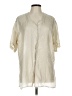 Bogari Ivory Short Sleeve Blouse Size L - photo 1