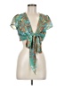 Shein Teal Short Sleeve Blouse Size 6 - photo 1