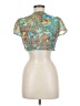 Shein Teal Short Sleeve Blouse Size 6 - photo 2