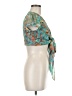 Shein Teal Short Sleeve Blouse Size 6 - photo 4