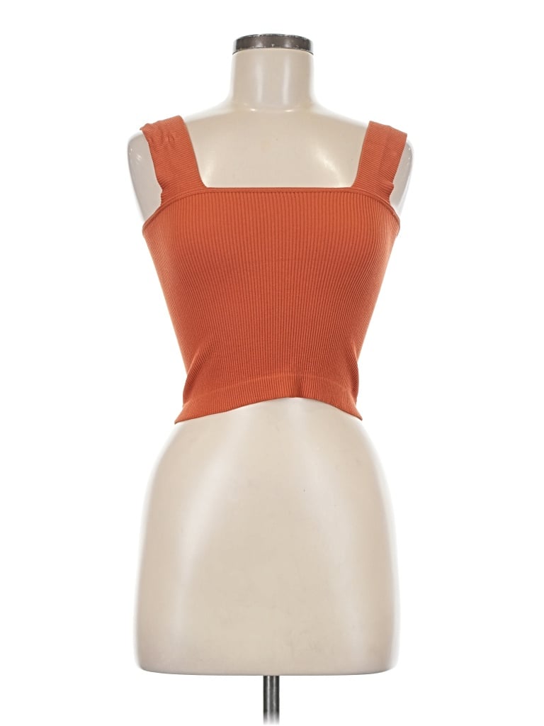 Pre-owned Dynamite Sleeveless Top Orange Strapless Neckline Tops