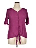 Perseption Concept Purple Short Sleeve Blouse Size XL - photo 1