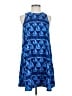 St. Tropez West 100% Polyester Graphic Blue Casual Dress Size XS - photo 1