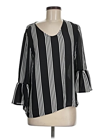 Como Black 3/4 Sleeve Blouse (view 1)