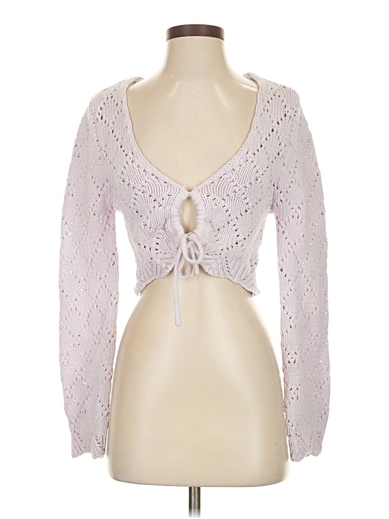 Pre-owned Francesca's Cardigan Sweater In Silver