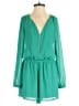 Express 100% Polyester Solid Green Romper Size S - photo 1