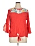 I.N. Studio 100% Rayon Red 3/4 Sleeve Blouse Size XL (estimated) - photo 1
