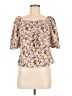 Assorted Brands 100% Polyester Tan Short Sleeve Blouse Size M - photo 1