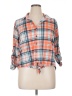 New York Laundry 100% Polyester Plaid Orange 3/4 Sleeve Blouse Size XL - photo 1