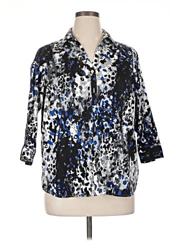 212 Collection 3/4 Sleeve Button-Down Shirt (view 1)
