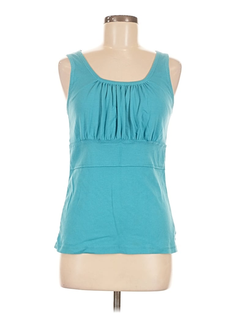 Pre-owned Sahalie Tank Top Teal Scoop Neck Tops In Blue