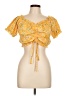 Shein 100% Polyester Yellow Short Sleeve Blouse Size L - photo 1
