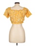 Shein 100% Polyester Yellow Short Sleeve Blouse Size L - photo 2