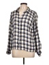 Erika 100% Rayon Plaid Gray Long Sleeve Button-Down Shirt Size L - photo 1
