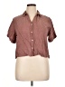 Amour Vert 100% Cupro Brown Short Sleeve Button-Down Shirt Size XL - photo 1
