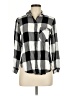 Zara Basic Checkered-gingham Gray Long Sleeve Button-Down Shirt Size M - photo 1