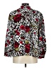 Allison Daley 100% Polyester Animal Print Silver Long Sleeve Blouse Size L (petite) - photo 2