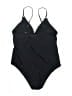 Unbranded Solid Black One Piece Swimsuit Size L - photo 2
