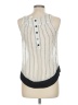 Rubber Duck 100% Silk Silver Sleeveless Silk Top Size M - photo 2