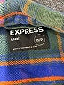Express 100% Cotton Plaid Blue Long Sleeve Button-Down Shirt Size XS - photo 7