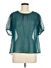CAbi 100% Polyester Teal Short Sleeve Blouse Size M - photo 1