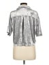 Stars Above Metallic Silver 3/4 Sleeve Button-Down Shirt Size M - photo 2
