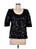 Love Moschino 100% Polyester Black 3/4 Sleeve Top Size 8 - photo 1