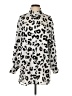Glam 100% Polyester Animal Print Silver 3/4 Sleeve Blouse Size S - photo 1