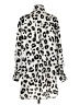 Glam 100% Polyester Animal Print Silver 3/4 Sleeve Blouse Size S - photo 2