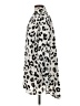 Glam 100% Polyester Animal Print Silver 3/4 Sleeve Blouse Size S - photo 5