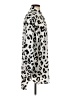 Glam 100% Polyester Animal Print Silver 3/4 Sleeve Blouse Size S - photo 4