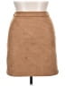 Simplee Solid Tan Casual Skirt Size XL - photo 1