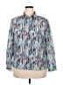 Assorted Brands 100% Polyester Print Blue Long Sleeve Blouse Size 18 - photo 1