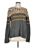 BeachLunchLounge Animal Print Gray Pullover Sweater Size L - photo 1