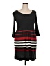 Studio One 100% Acrylic Stripes Gray Casual Dress Size 2X - photo 1